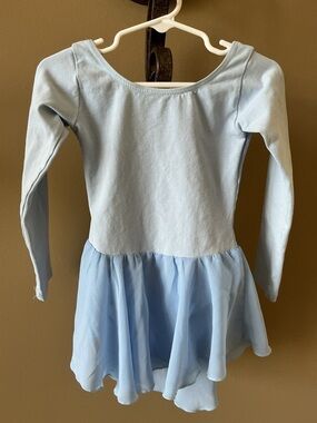Archiner Little Girls Light Blue Ballet Leotard with Chiffon Skirt - Sz 5
